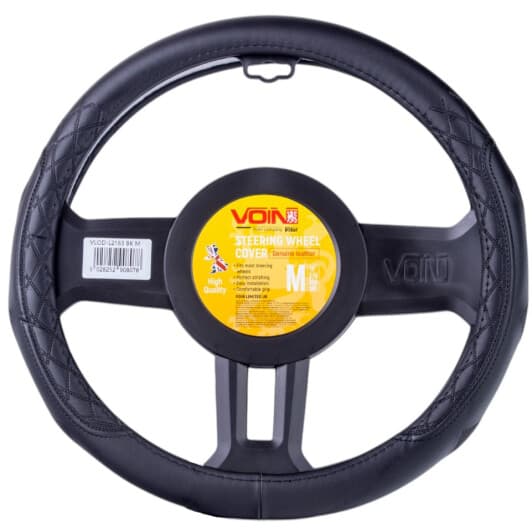 Чехол на руль Voin VLOD-L2163 M кожа цвет черный