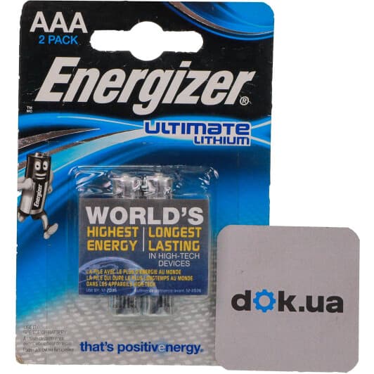 Батарейка Energizer Ultimate Lithium 257-1009_2 AAA (мизинчиковая) 1,5 V 2 шт