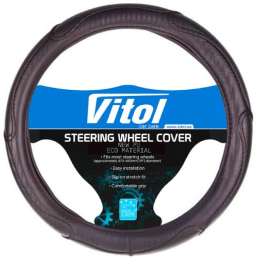 Чохол на кермо Vitol 16556-10 B M штучна шкіра колір чорний