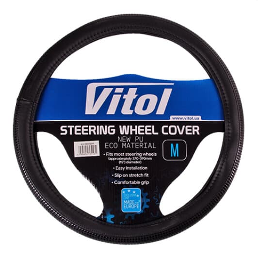 Чохол на кермо Vitol VLU-2406025 M штучна шкіра колір чорний