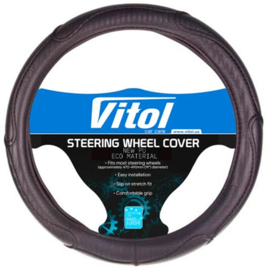 Чохол на кермо Vitol 16556-10 B XXL штучна шкіра колір чорний