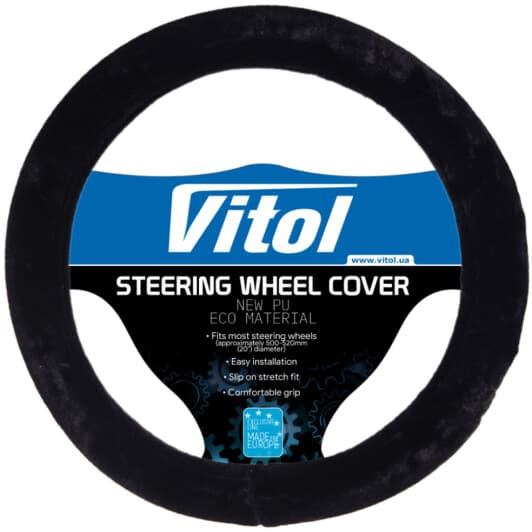 Чехол на руль Vitol R 1210004 XL мех цвет черный