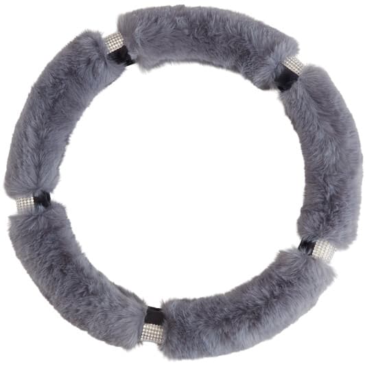 Чехол на руль Vitol VLOD-24FA6 M мех цвет серый