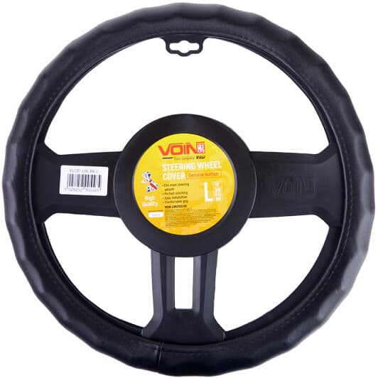 Чохол на кермо Voin VLOD-L06 L шкіра колір чорний