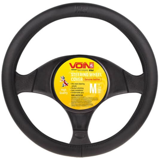 Чохол на кермо Voin VLOD-L981 M шкіра колір чорний