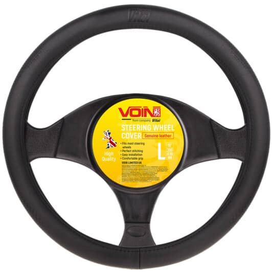 Чохол на кермо Voin VLOD-L981 L шкіра колір чорний