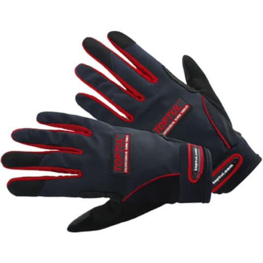 Рукавички робочі Toptul синтетичні з поліуретановим покриттям чорні, XXL 11"
