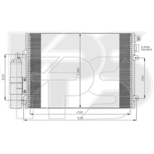 FP56K163 FPS Радиатор кондиционера