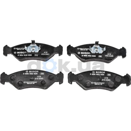 0 986 492 020 Bosch Гальмівні колодки для Ford Fiesta