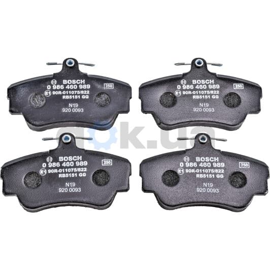 0 986 460 989 Bosch Тормозные колодки