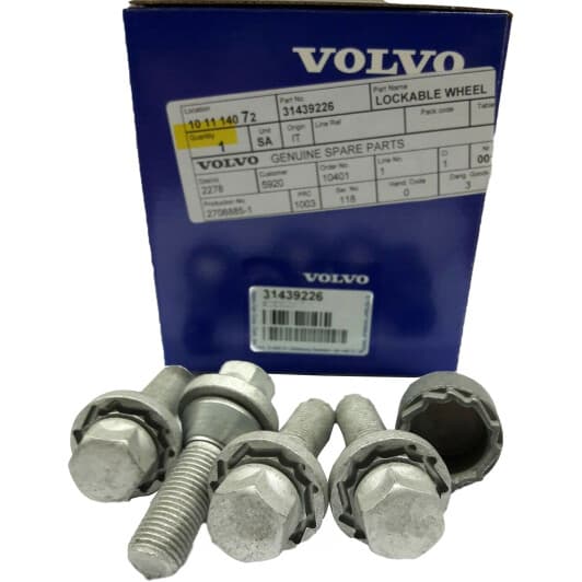 Комплект болтів-секреток із ключем Volvo 31439226