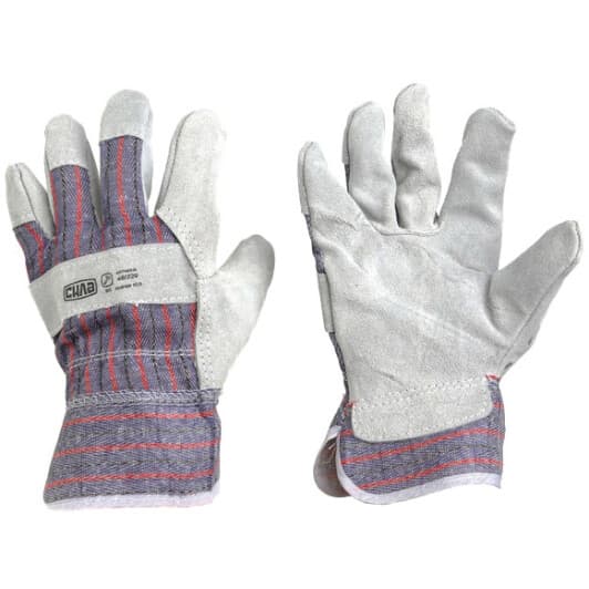 Перчатки рабочие Сила замшевые синие