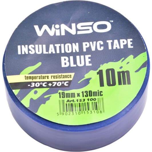 Ізоляційна стрічка Winso 153100 синя ПВХ 19 мм х 10 м