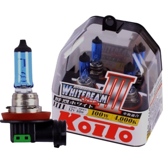 Автолампа KOITO WhiteBeam ver. III H11 PGJ19-2 55 W прозоро-блакитна p0750w