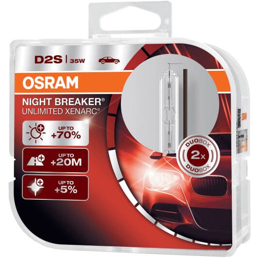 Автолампа Osram Xenarc Night Breaker Unlimited D2S P32d-2 35 W прозора 66240XNB-HCB