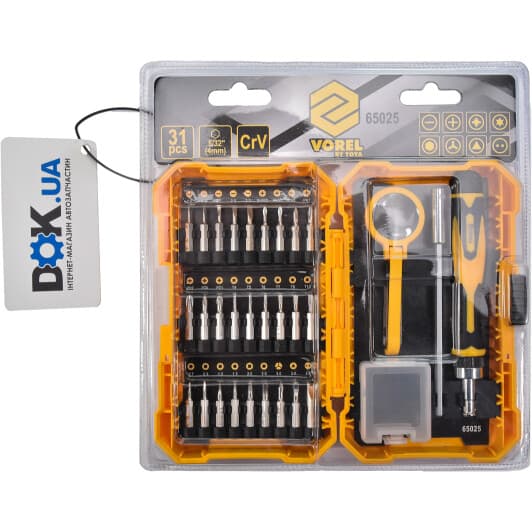 Отвертка прецизионная реверсивная с набором бит Vorel 65025