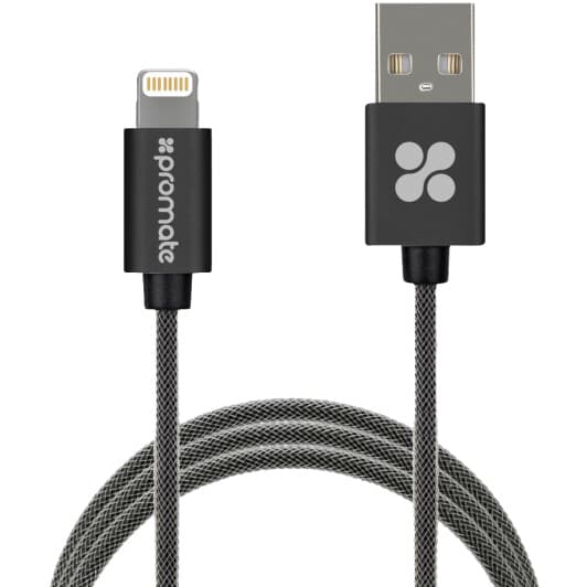 Кабель Promate LINKMATE-LTF2-BLACK USB - Apple Lightning 2 м