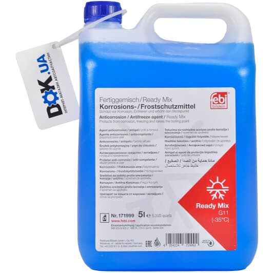 Febi G11 синій -35 °C, 5 л (171999) готовий антифриз