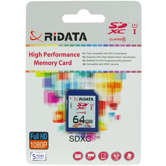Карта памяти RiDATA SDXC 64 ГБ