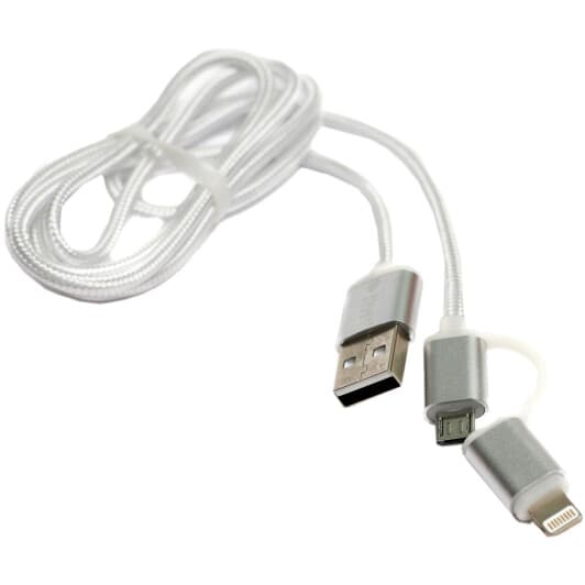 Кабель 2 в 1 PowerPlant KD00AS1290 USB - Apple Lightning - Micro USB 1 м