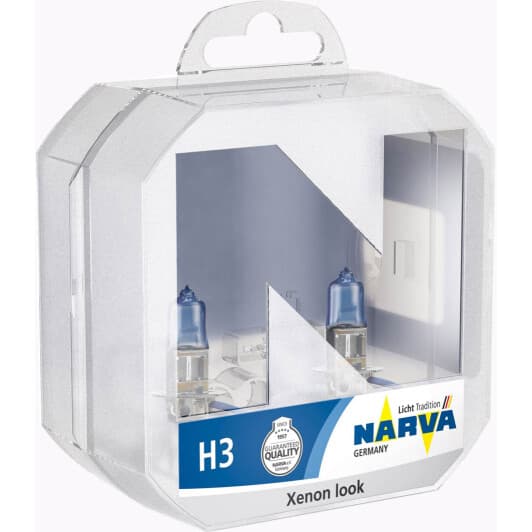 Автолампа Narva Range Power White H3 PK22s 55 W прозрачно-голубая 486022box