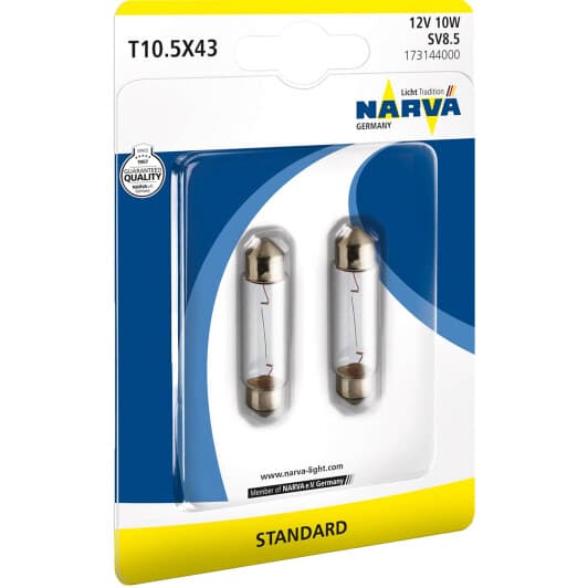 Автолампа Narva Standard C10W SV8,5 10 W прозрачная 173144000