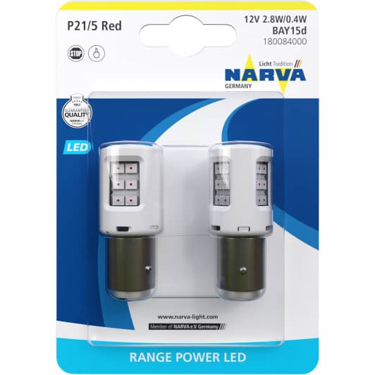 Автолампа Narva Range Power LED P21/5W BAY15d 2,7 W белая 180082b