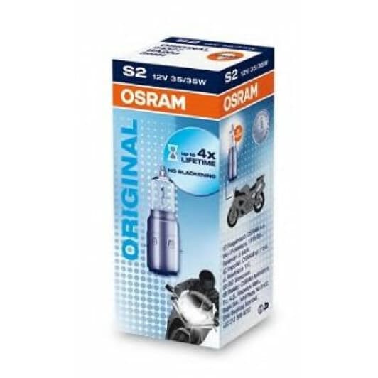 Автолампа Osram S2 BA20d 35 W прозора 64327