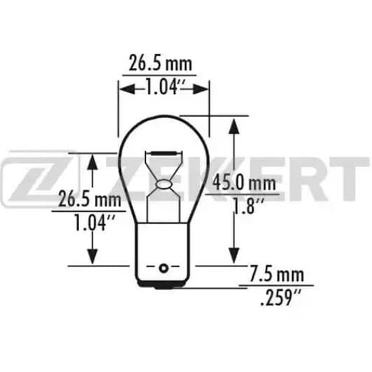 Автолампа Zekkert P21W BA15s 21 W прозрачная LP1064