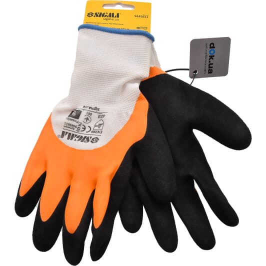 Перчатки рабочие Sigma трикотажные с двойным латексным покрытием белые