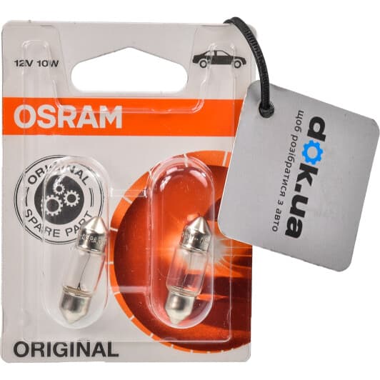 Автолампа Osram Original C10W SV8,5-8 10 W прозрачная 643802B