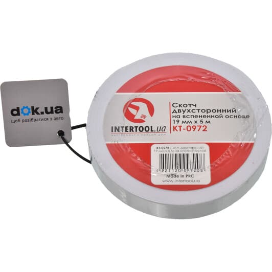 Двосторонній скотч Intertool KT0972 на поліетиленовій основі 19 мм x 5 м