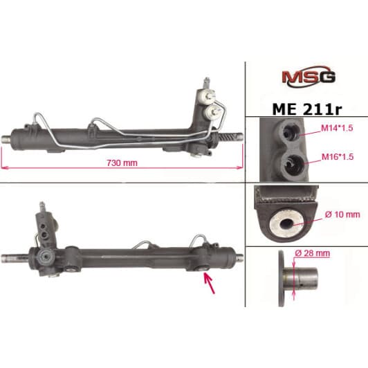 me211r MSG (відновлення) Кермова рейка для Mercedes M-Class