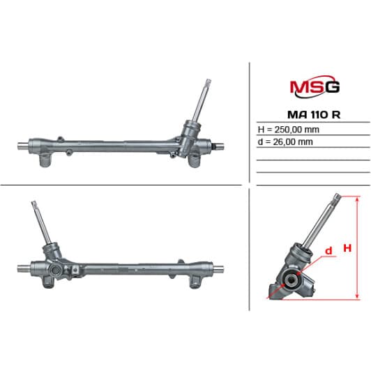 ma110r MSG (відновлення) Кермова рейка для Mazda CX-5