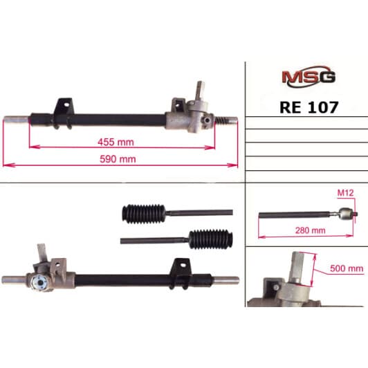 RE107 MSG Рулевая рейка для Renault 19