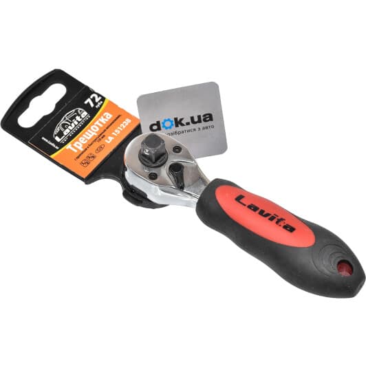 Тріскачка Lavita LA151238 з переставним посадковим квадратом 1/2"x3/8" 72 зубця 150 мм