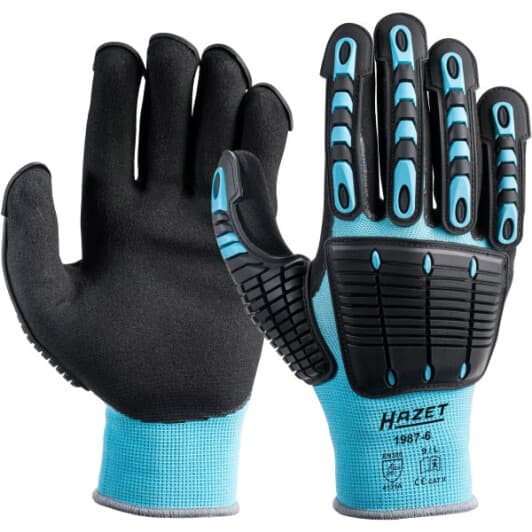 Рукавички робочі Hazet трикотажні з нітриловим покриттям блакитні