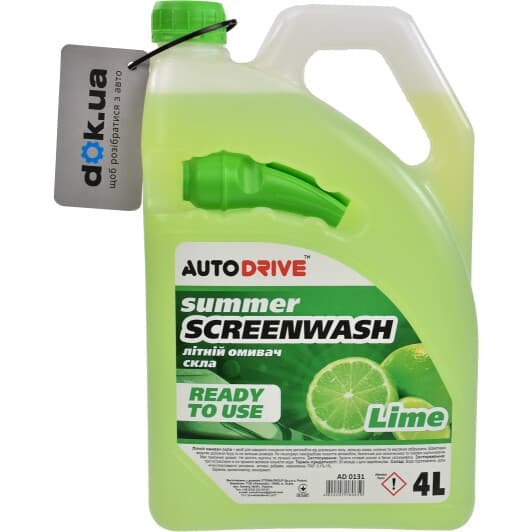 Омыватель стекла Auto Drive Summer Screen Wash летний лайм (4 л)