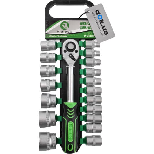 Набор торцевых головок и комплектующих Intertool ET6019 1/2" (19 пр.)