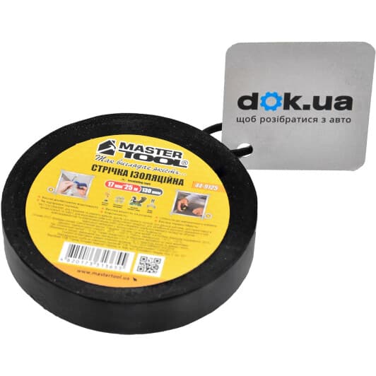 Изолента MasterTool 449125 черная ПВХ 17 мм х 25 м 10 шт
