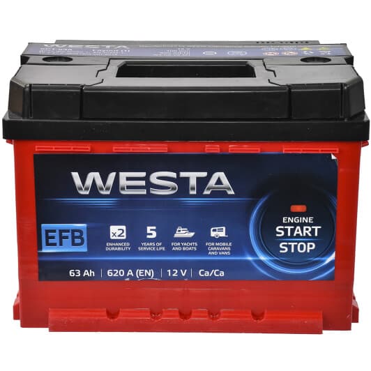 Аккумулятор Westa 6 CT-63-R EFB Start Stop WEFB630