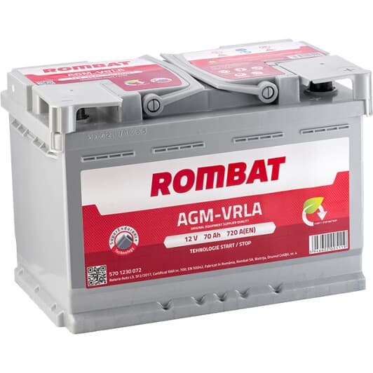 Аккумулятор Rombat 6 CT-70-R AGM Start Stop AGM70