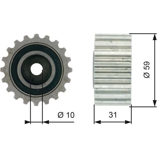T41236 Gates Обводной ролик ремня ГРМ