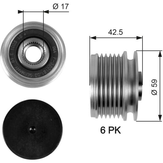 OAP7106 Gates Муфта генератора