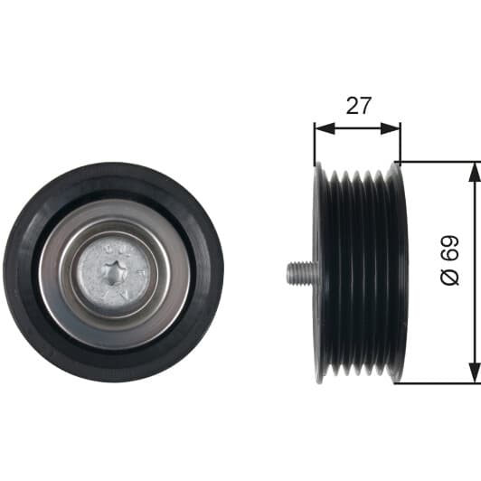 T36487 Gates Обвідний ролик поліклинового ременя