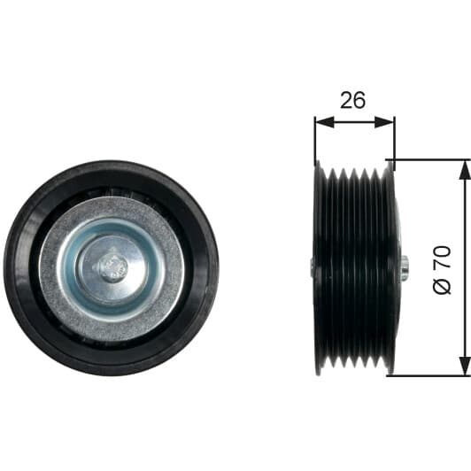 T36469 Gates Обводной ролик поликлинового ремня