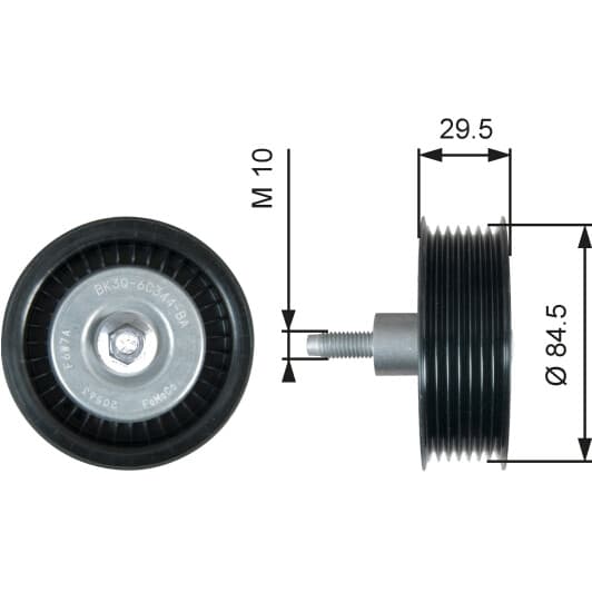 T36536 Gates Обвідний ролик поліклинового ременя