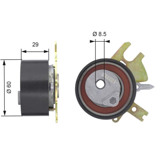 T43089 Gates Натяжной ролик ремня ГРМ