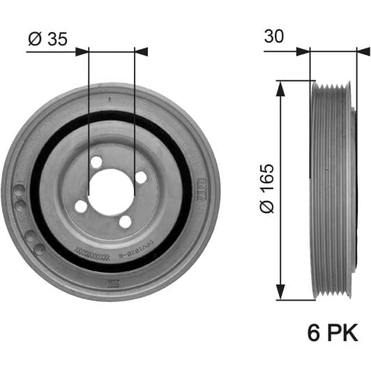 TVD1032 Gates Шків колінчастого вала
