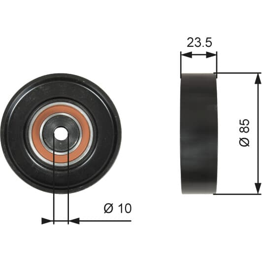 T36274 Gates Обвідний ролик поліклинового ременя